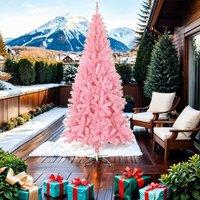 Berkfield Home Artificial Christmas Tree with Stand Pink 210 cm PVC