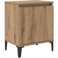 Berkfield Home Artisan Oak Bedside Table Artisan Oak Engineered wood, Metal in Brown
