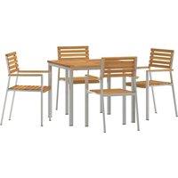 Berkfield Home 5 Piece Garden Dining Set Solid Wood Acacia in Brown