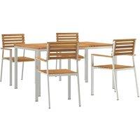 Berkfield Home 5 Piece Garden Dining Set Solid Wood Acacia in Brown