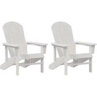 Berkfield Home Adirondack Chairs 2 pcs White 74x82x90 cm HDPE | Size: 74 x 82 x 90 cm