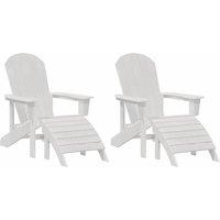 Berkfield Home Adirondack Chairs with Footrests 2 pcs White HDPE