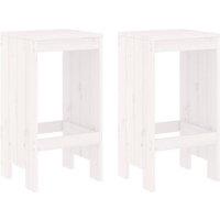 Berkfield Home Bar Stools 2 pcs White 40x36x75 cm Solid Wood Pine | Size: 40 x 36 x 75 cm