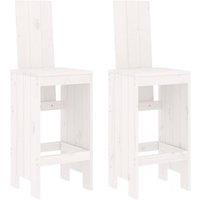 Berkfield Home Bar Stools 2 pcs White 40x42x120 cm Solid Wood Pine | Size: 40 x 42 x 120 cm