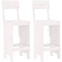 Berkfield Home Bar Stools 2 pcs White 40x48.5x115.5 cm Solid Wood Pine