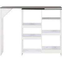 Berkfield Home Bar Table with Moveable Shelf White 138x39x110 cm | Size: 138 x 39 x 110 cm