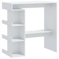 Berkfield Home Bar Table with Storage Rack High Gloss White 100x50x101.5 cm