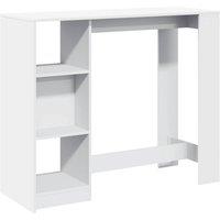 Berkfield Home Bar Table with Shelf White 124x46x103.5 cm Engineered Wood