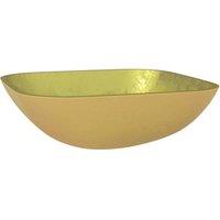 Berkfield Home Basin Glass 42x42x14 cm Gold | Size: 42 x 42 x 14 cm