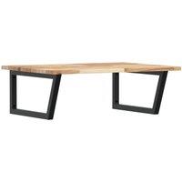 Berkfield Home Basin Shelf Wall Mounted Steel & Solid Wood Acacia in Brown