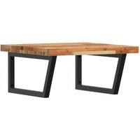 Berkfield Home Basin Shelf Wall Mounted Steel & Solid Wood Acacia in Brown