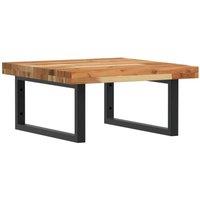 Berkfield Home Basin Shelf Wall Mounted Steel & Solid Wood Acacia in Brown