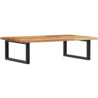 Berkfield Home Basin Shelf Wall Mounted Steel & Solid Wood Acacia in Brown