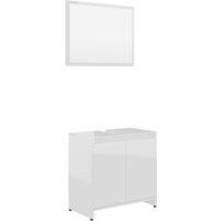 Berkfield Home Bathroom Furniture Set High Gloss White Engineered Wood
