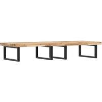 Berkfield Home Basin Shelf Wall Mounted Steel & Solid Wood Acacia in Brown