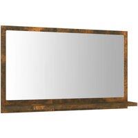 Berkfield Home Bathroom Mirror Smoked Oak 60x10.5x37 cm Engineered Wood in Brown