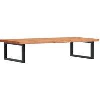 Berkfield Home Basin Shelf Wall Mounted Steel & Solid Wood Beech in Brown