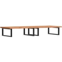 Berkfield Home Basin Shelf Wall Mounted Steel & Solid Wood Beech in Brown