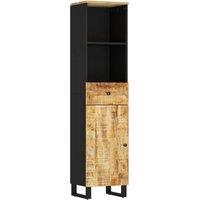 Berkfield Home Bathroom Cabinet 38x33x160 cm Solid Wood Mango in Brown | Size: 38 x 33 x 160 cm