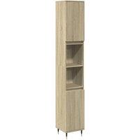 Berkfield Home Bathroom Cabinet Sonoma Oak 30x30x190cm Engineered Wood in Brown | Size: 30 x 30 x 190 cm
