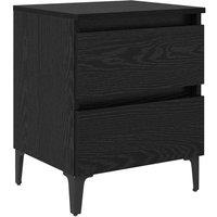 Berkfield Home Bed Cabinet Black Oak 40x35x50 cm Engineered Wood | Size: 40 x 35 x 50 cm