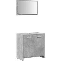Berkfield Home Bathroom Cabinet with Mirror Concrete Grey Engineered Wood