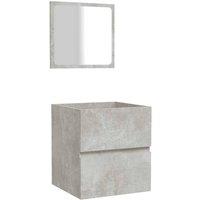 Berkfield Home Bathroom Cabinet with Mirror Concrete Grey Engineered Wood