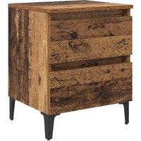 Berkfield Home Bed Cabinet Old Wood 40x35x50 cm Engineered Wood in Brown | Size: 40 x 35 x 50 cm