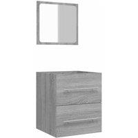 Berkfield Home Bathroom Cabinet with Mirror Grey Sonoma 41x38.5x48 cm Engineered Wood