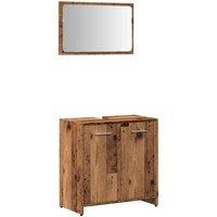 Berkfield Home Bathroom Cabinet with Mirror Old Wood Engineered Wood in Brown