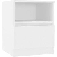 Berkfield Home Bed Cabinet White 40x40x50 cm Engineered Wood | Size: 40 x 40 x 50 cm