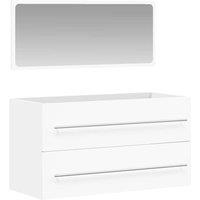 Berkfield Home Bathroom Cabinet with Mirror White Engineered Wood
