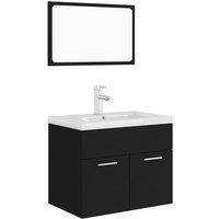 Berkfield Home Bathroom Furniture Set Black Engineered Wood