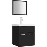 Berkfield Home Bathroom Furniture Set Black Engineered Wood