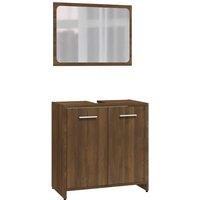 Berkfield Home Bathroom Furniture Set Brown Oak Engineered Wood