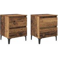 Berkfield Home Bed Cabinets 2 pcs Old Wood 40x35x50 cm Engineered Wood in Brown | Size: 40 x 35 x 50 cm