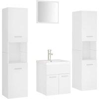 Berkfield Home Bathroom Furniture Set White Engineered Wood