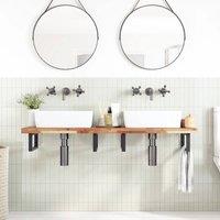Berkfield Home Bathroom Vanity Top Oil Finished 140x40x4 cm Solid Wood Acacia in Brown | Size: 140 x 40 x 4 cm