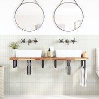 Berkfield Home Bathroom Vanity Top Oil Finished 160x40x4 cm Solid Wood Acacia in Brown | Size: 160 x 40 x 4 cm