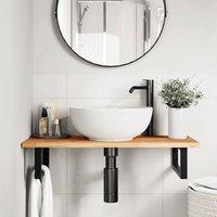 Berkfield Home Bathroom Vanity Top Oil Finished 60x40x2 cm Solid Wood Acacia in Brown | Size: 60 x 40 x 2 cm