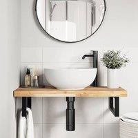 Berkfield Home Bathroom Vanity Top Untreated 100x40x4 cm Solid Wood Acacia in Brown | Size: 100 x 40 x 4 cm
