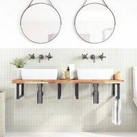 Berkfield Home Bathroom Vanity Top Untreated 120x50x4 cm Solid Wood Acacia in Brown | Size: 120 x 50 x 4 cm