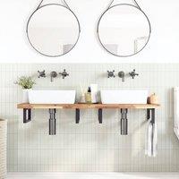 Berkfield Home Bathroom Vanity Top Untreated 160x40x4 cm Solid Wood Acacia in Brown | Size: 160 x 40 x 4 cm
