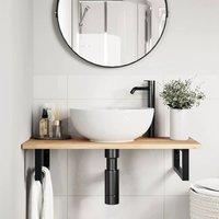 Berkfield Home Bathroom Vanity Top Untreated 60x40x2 cm Solid Wood Acacia in Brown | Size: 60 x 40 x 2 cm