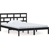 Berkfield Home Bed Frame Black 150x200 cm King Size Solid Wood