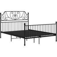 Berkfield Home Bed Frame Black Metal 160x200 cm