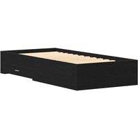 Berkfield Home Bed Frame Black Oak 90x200 cm Engineered Wood