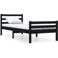 Berkfield Home Bed Frame Black Solid Wood 100x200 cm
