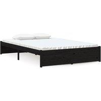 Berkfield Home Bed Frame Black Solid Wood 120x190 cm Small Double