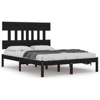 Berkfield Home Bed Frame Black Solid Wood 200x200 cm
